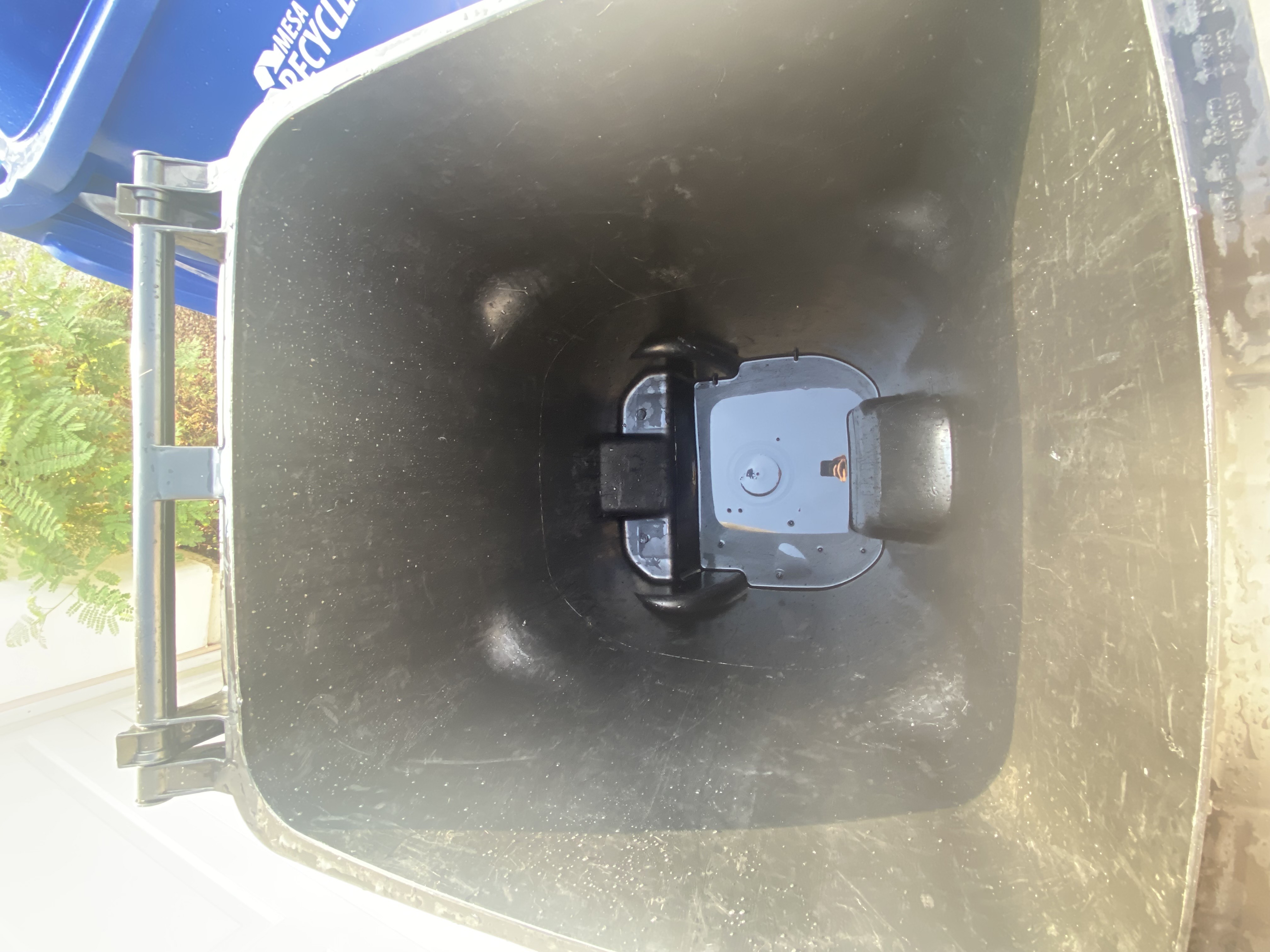 Trash can after pressure washing